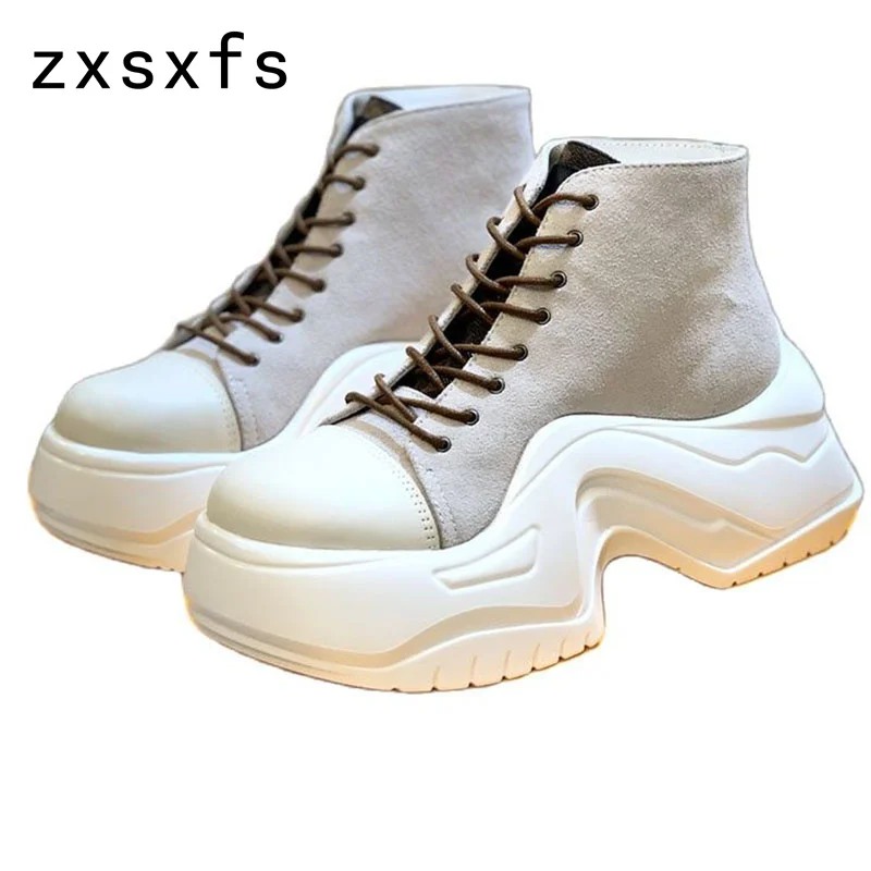 Autumn High Top Platform Sneakers Thick Sole Real leather Flat Casual Shoes For Woman Designer Brand Daddy Shoes Ladies
Autumn High Top Platform Sneakers Thick Sole Real leather Flat Casual Shoes For Woman Designer Brand Daddy Shoes Ladies