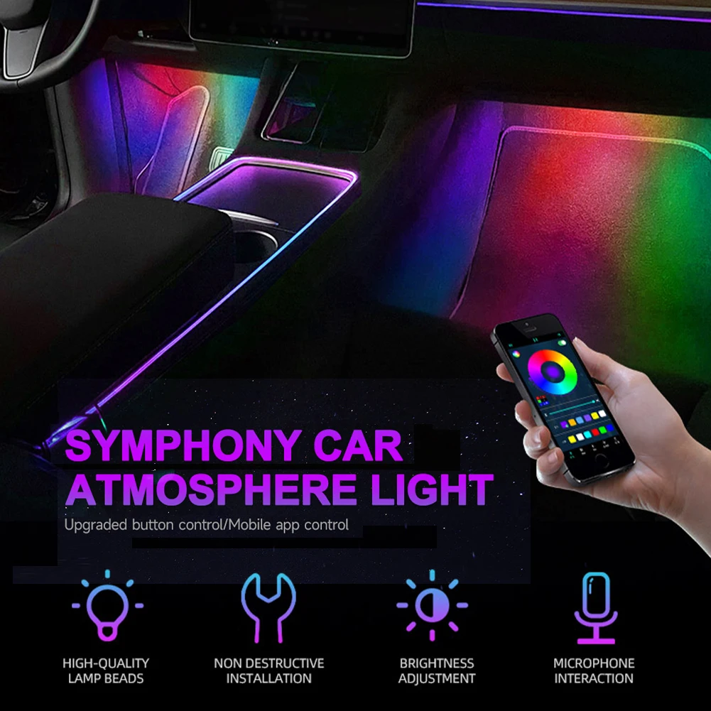 Car Interior Sole LED Decorative Neon Light Strip RGB Car Interior Atmosphere Light With APP Control Light Strip Accessories
Car Interior Sole LED Decorative Neon Light Strip RGB Car Interior Atmosphere Light With APP Control Light Strip Accessories