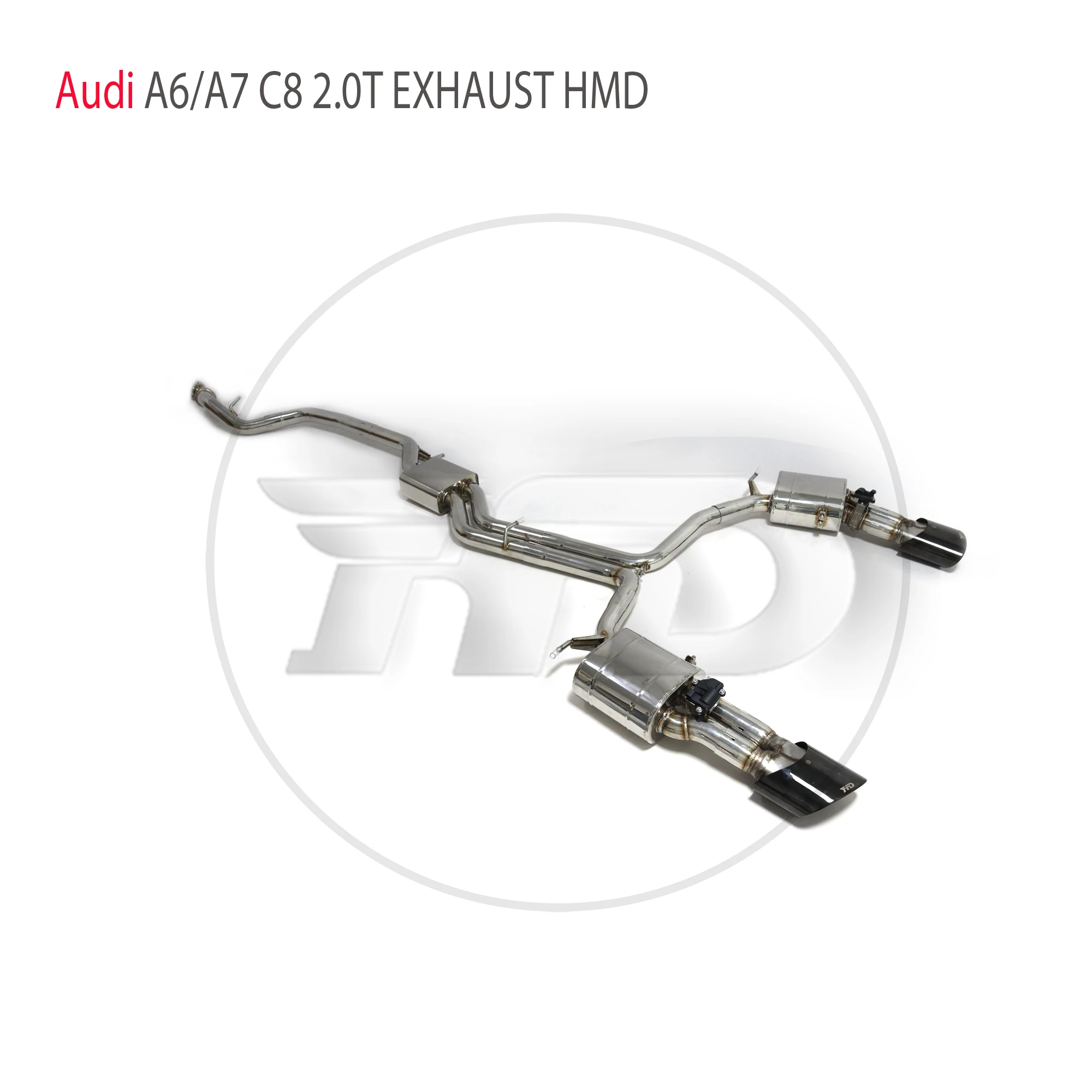 

HMD Stainless Steel Exhaust System Performance Catback for Audi A6 A7 C8 2.0T Resonator Valve Muffler With RS Style Tips