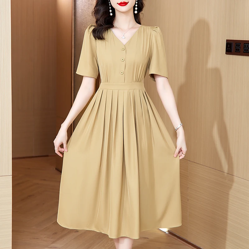 Женское платье с V-образным вырезом, разноцветное свободное Повседневное платье с коротким рукавом, в стиле ретро, лето 2023
Женское платье с V-образным вырезом, разноцветное свободное Повседневное платье с коротким рукавом, в стиле ретро, лето 2023