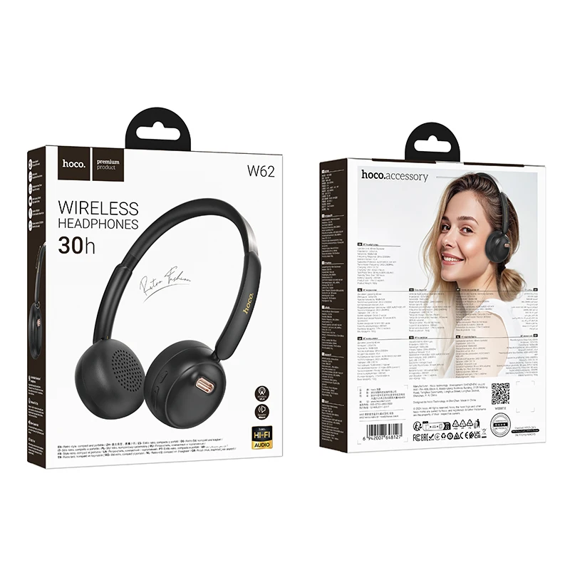 HOCO W62 Wireless Headphone Retro Dress Outfit Accessories Audio Earphone Bluetooth 5.4 Headset Foldable Over Ear Headphone 30H HOCO W62 Wireless Headphone Retro Dress Outfit Accessories Audio Earphone Bluetooth 5.4 Headset Foldable Over Ear Headphone 30H