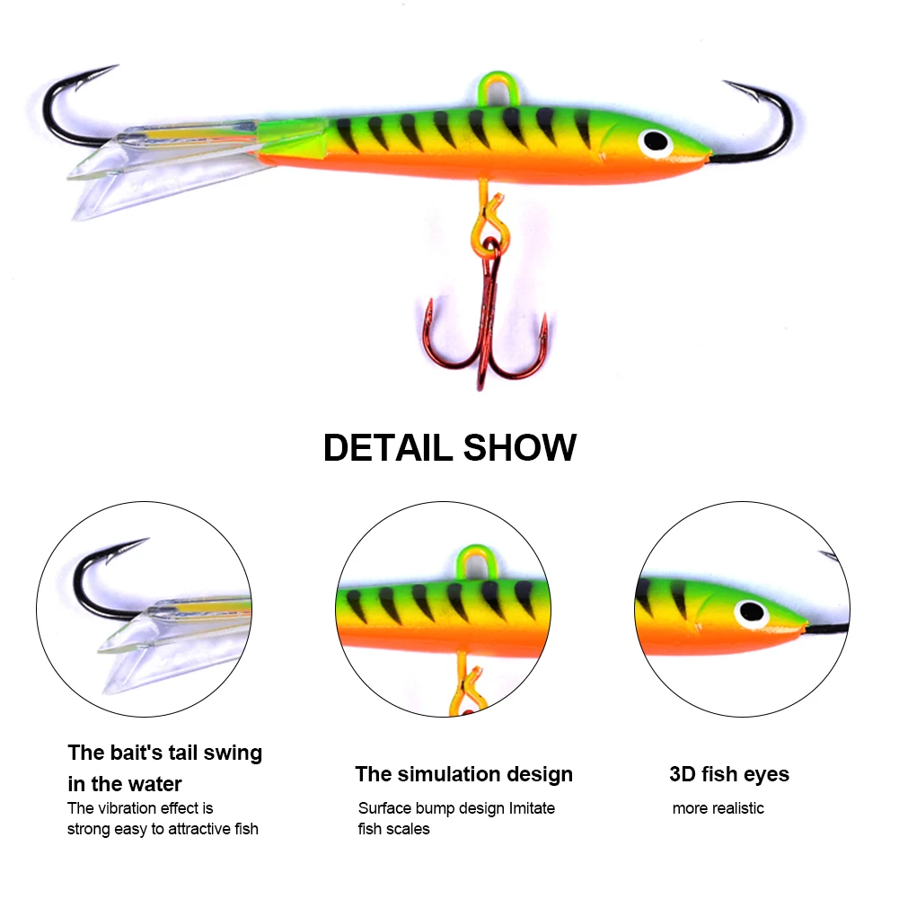 1 PC Set Colorful Ice Fishing Bait Winter Fishing Jigs Metal Hard Bait 8.3cm 18g Jigging VIB Fishing Tackle for Carp Zander
1 PC Set Colorful Ice Fishing Bait Winter Fishing Jigs Metal Hard Bait 8.3cm 18g Jigging VIB Fishing Tackle for Carp Zander