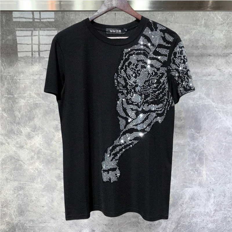 Summer High Quality Mens T Shirt Men Short Sleeve Fashion Diamond Tiger Head T-shirt Streetwear Casual O-Neck Tee Shirt Homme
Summer High Quality Mens T Shirt Men Short Sleeve Fashion Diamond Tiger Head T-shirt Streetwear Casual O-Neck Tee Shirt Homme