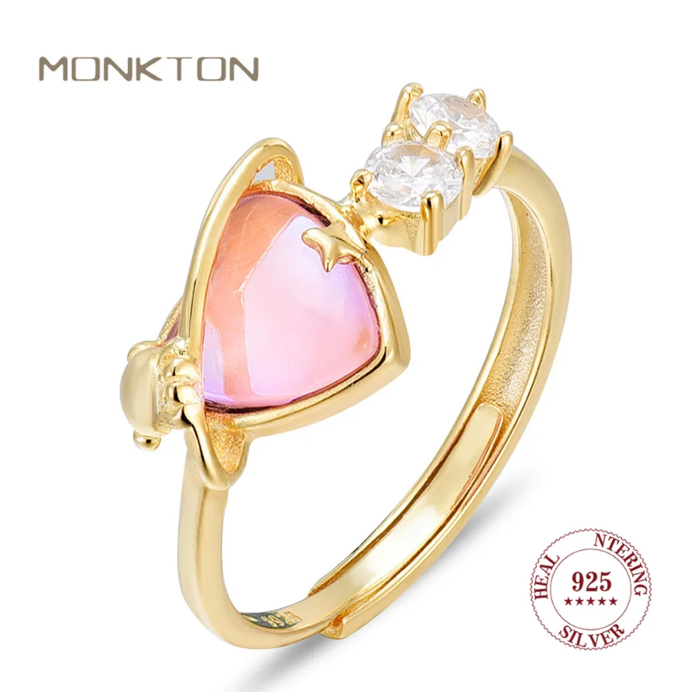 Monkton 925 Sterling Silver Plated Gold Crowd Design Little Bear Design Love Rings for Women Opening Adjustable Ring 520 Gift
Monkton 925 Sterling Silver Plated Gold Crowd Design Little Bear Design Love Rings for Women Opening Adjustable Ring 520 Gift