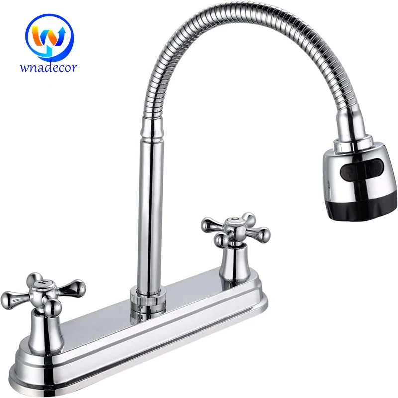 8"ABS Two Handle Kitchen Faucet Plastic Body Cold Hot Water Sink Tap Chromed Finish Deck mounted Bibcock Hardware Accessories
8"ABS Two Handle Kitchen Faucet Plastic Body Cold Hot Water Sink Tap Chromed Finish Deck mounted Bibcock Hardware Accessories