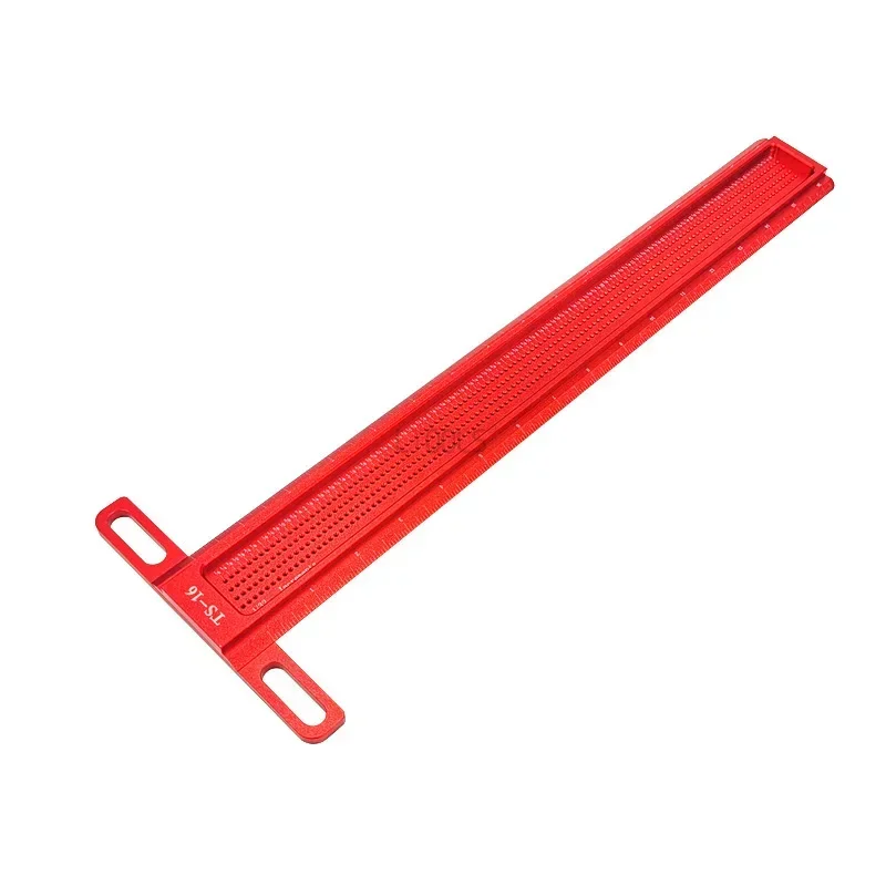 

Woodworking Marking T-Ruler 16 Inch Precision Scriber T-Square Ruler Aluminum Alloy Hole Positioning Crossed Hole Marking Gauge