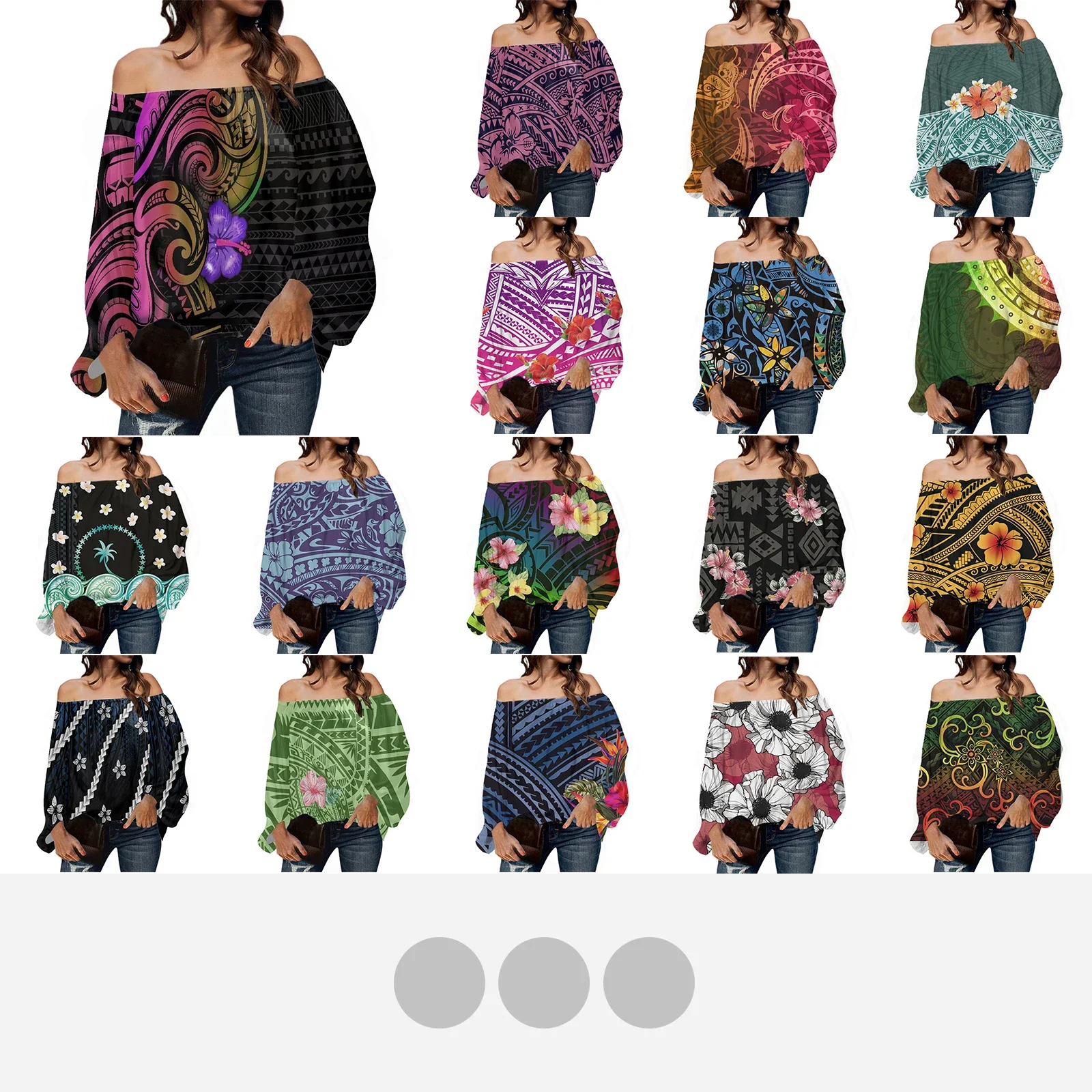 

2022 Vintage Blouse Women Long Sleeve Crop Top Polynesian Tribal Bell Sleeve Top Elegant Ladies Tops Chiffon Shirt Sreetwear