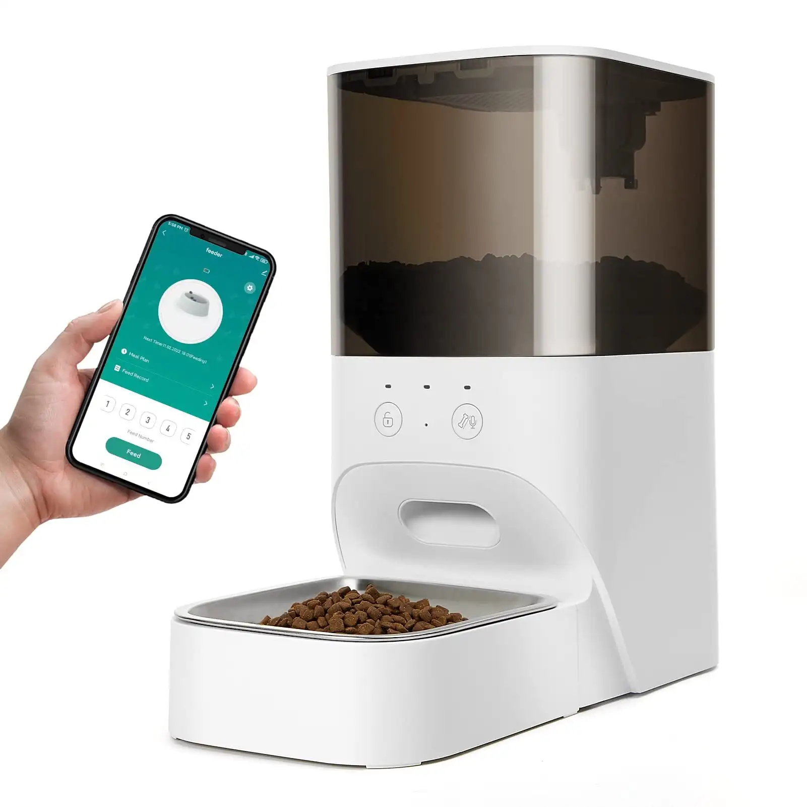Dubbin Automatic Pet Feeder, Wi-Fi Enabled Smart Pet Feeder for Cats and Dogs Auto Dog Food Dispenser with Portion Control
Dubbin Automatic Pet Feeder, Wi-Fi Enabled Smart Pet Feeder for Cats and Dogs Auto Dog Food Dispenser with Portion Control