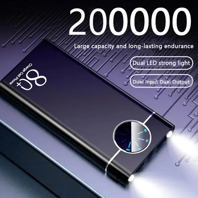 200000mAhPower Bank Super Fast Chargr PowerBank Portable Charger Digital Display External Battery Pack for iPhone Xiaomi Samsung
200000mAhPower Bank Super Fast Chargr PowerBank Portable Charger Digital Display External Battery Pack for iPhone Xiaomi Samsung