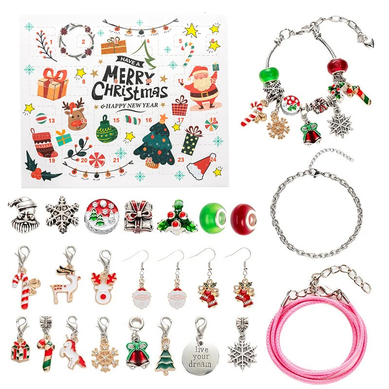 20/50/100pcs/set Christmas Advent Calendar 24 Days Christmas Countdown Themed DIY Bracelet Kit For Girls Surprise Gifts
20/50/100pcs/set Christmas Advent Calendar 24 Days Christmas Countdown Themed DIY Bracelet Kit For Girls Surprise Gifts