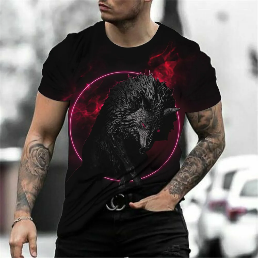 Summer Animal lobo Pattern Clothing T-shirt Utilizar Comfortable Breathable Material Fashion Loose O-neck MEN Short Sleeve Shirt
Summer Animal lobo Pattern Clothing T-shirt Utilizar Comfortable Breathable Material Fashion Loose O-neck MEN Short Sleeve Shirt