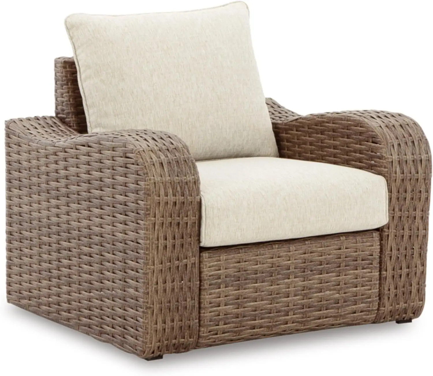 Signature Design by Ashley Sandy Bloom Casual Outdoor Resin Wicker Lounge Chair with Cushion, Light Brown & Beige
Signature Design by Ashley Sandy Bloom Casual Outdoor Resin Wicker Lounge Chair with Cushion, Light Brown & Beige
