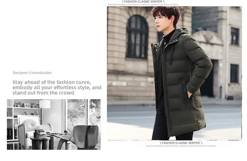 منتصف طول جديد سميكة مقنعين سترة لفصل الشتاء الرجال الدافئة القطن وسادة مبطنة للرجالLeisureDown معطف تسلق الجبال الرجال منتصف طول جديد سميكة مقنعين سترة لفصل الشتاء الرجال الدافئة القطن وسادة مبطنة للرجالLeisureDown معطف تسلق الجبال الرجال