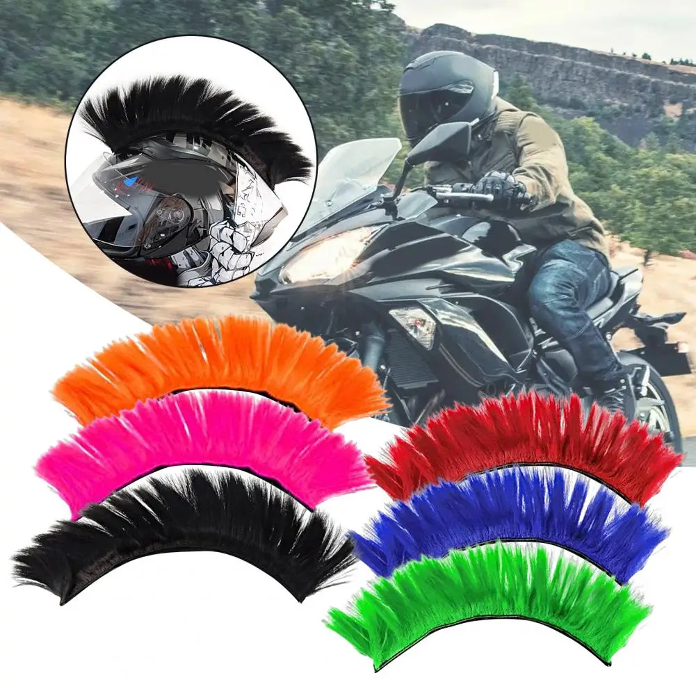 

Fashion Helmet Mohawk High Temperature Silk Helmet Wig Reusable Tear Resistant Helmet Wig Sticker Soft