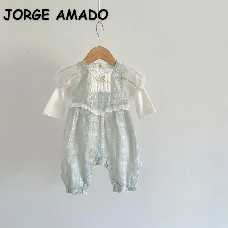 Korean Style New Spring Autumn Baby Girl Romper Long Sleeves Blue White Patchwork Square Collar Jumpsuit Infant Clothes E22374
Korean Style New Spring Autumn Baby Girl Romper Long Sleeves Blue White Patchwork Square Collar Jumpsuit Infant Clothes E22374