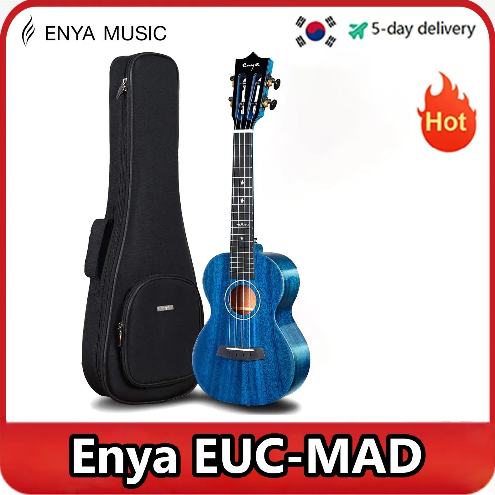 

Enya EUC-MAD Concert Ukulele Solid Gloss Mahogany 23 Inch Wiping Blue with High-end 15mm Padded Gig Bag