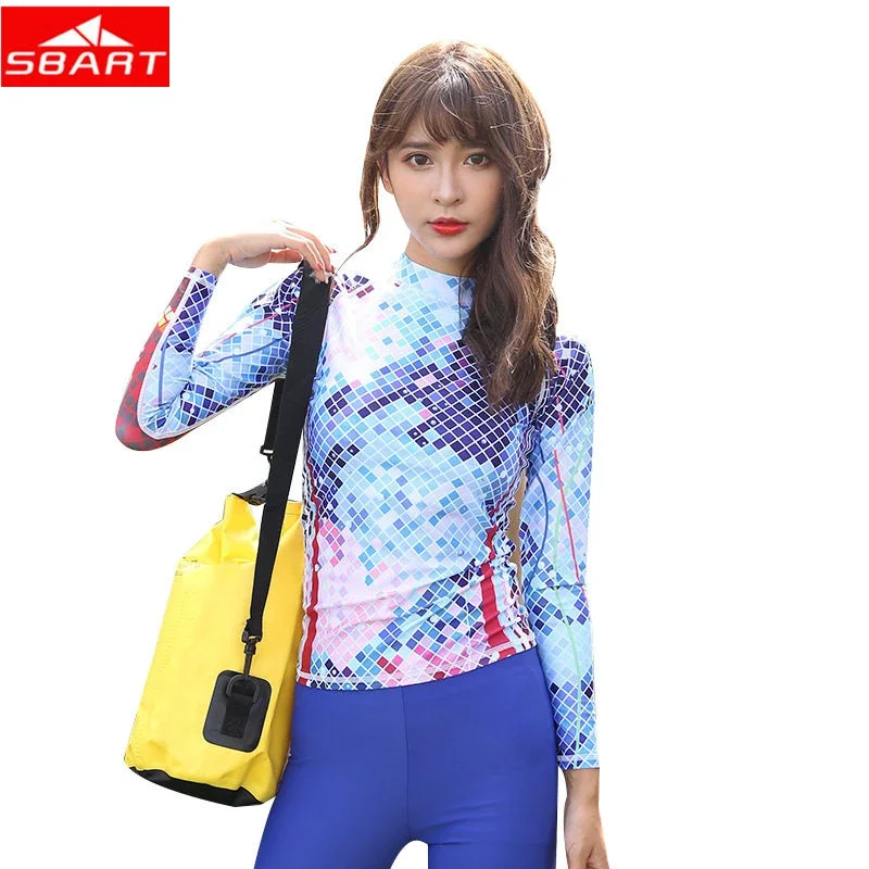 SBART Hot Rash Guard Swim Shirt Women UV Lycra Surf Clothing Long Sleeve Rashguard Shirt UPF50 Women Swimwear Sailing Swimsuit
SBART Hot Rash Guard Swim Shirt Women UV Lycra Surf Clothing Long Sleeve Rashguard Shirt UPF50 Women Swimwear Sailing Swimsuit