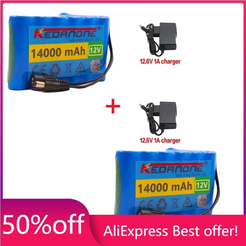 18650 12V 14000mah battery Rechargeable Lithium Ion battery pack capacity DC 12.6v 14Ah CCTV Cam Monitor +2 charger
18650 12V 14000mah battery Rechargeable Lithium Ion battery pack capacity DC 12.6v 14Ah CCTV Cam Monitor +2 charger