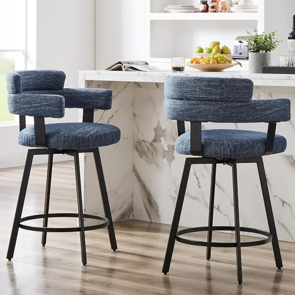 Counter height bar stool with full backrest rotating bar chair, modern high footed stool,2-piece set, with linen padded backrest
Counter height bar stool with full backrest rotating bar chair, modern high footed stool,2-piece set, with linen padded backrest