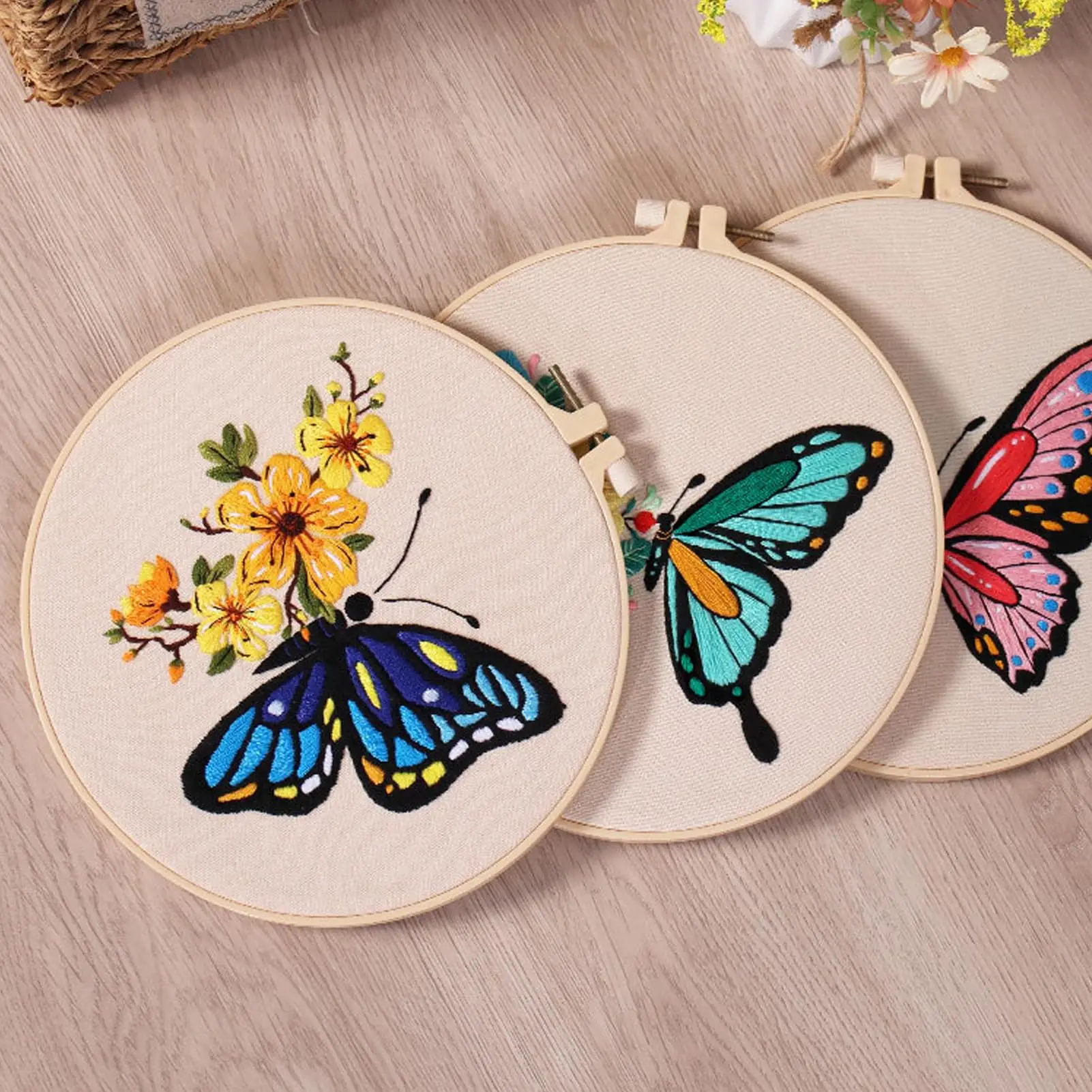 2 Sets Embroidery Starter Kits with Hoops for Beginner,Butterfly Pattern and Instructions,Cross Stitch DIY Set , Home Accessorie
2 Sets Embroidery Starter Kits with Hoops for Beginner,Butterfly Pattern and Instructions,Cross Stitch DIY Set , Home Accessorie