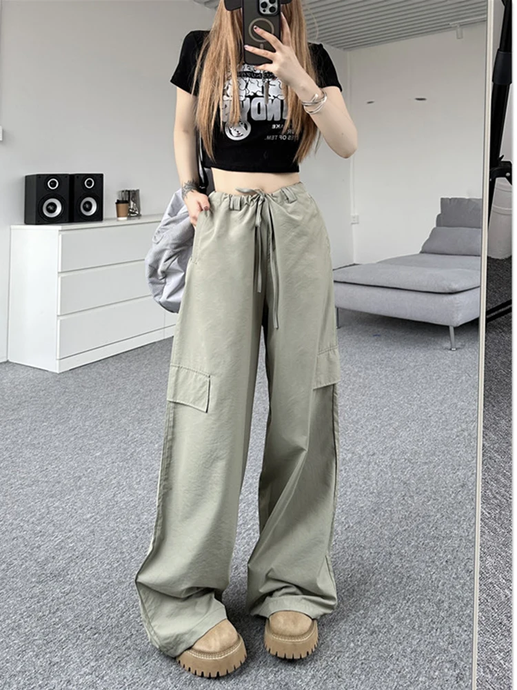 Women Summer Pants Cruel Drawstring Cargo Pants New High Street Design High Waist Slim Wide Leg Casual Pocket Pants D3545
Women Summer Pants Cruel Drawstring Cargo Pants New High Street Design High Waist Slim Wide Leg Casual Pocket Pants D3545