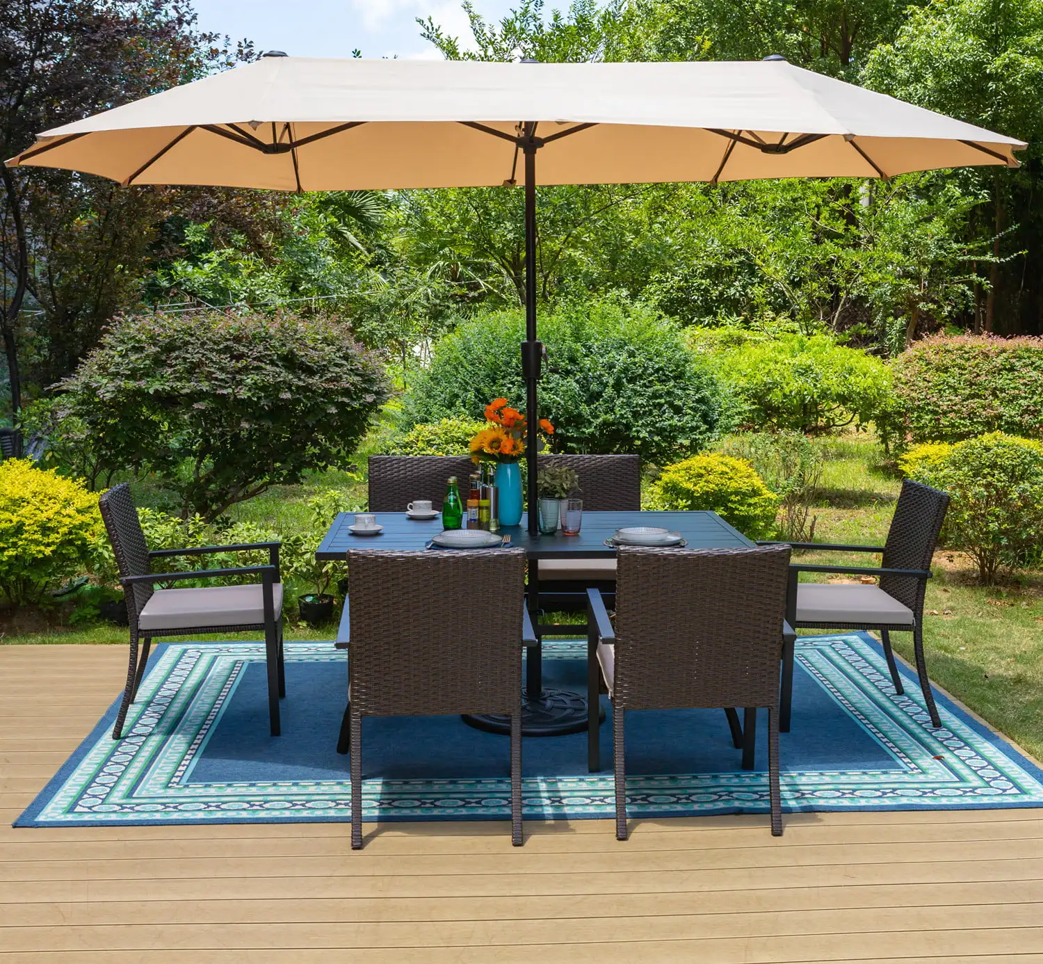 13 Ft Large Patio Umbrella Double Sided Outdoor Market Umbrella Beige Outdoor Patio Dining Set (Us Stock)
13 Ft Large Patio Umbrella Double Sided Outdoor Market Umbrella Beige Outdoor Patio Dining Set (Us Stock)