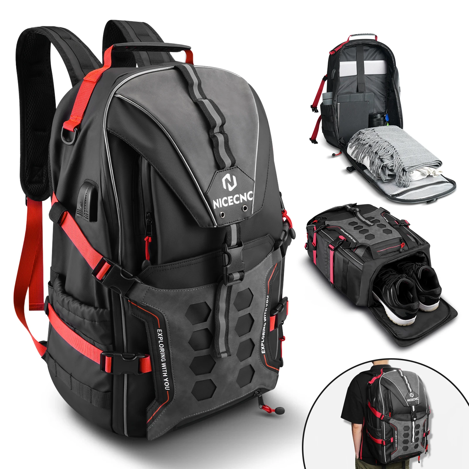 

Motorcycle Backpack for Motorcyclist Motorbike Helmet Storage Bag with USB-Charge Port 2023 New Outing Riding Men Women Backpack
