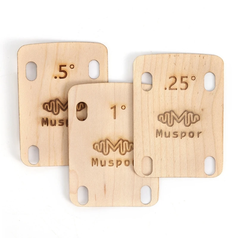 3Pcs Guitar Neck Shims 0.25°/0.5°/1° Degree Wooden Maple Gasket for Guitar and Bass Bolt-on Neck Repair Luthier Tools
3Pcs Guitar Neck Shims 0.25°/0.5°/1° Degree Wooden Maple Gasket for Guitar and Bass Bolt-on Neck Repair Luthier Tools