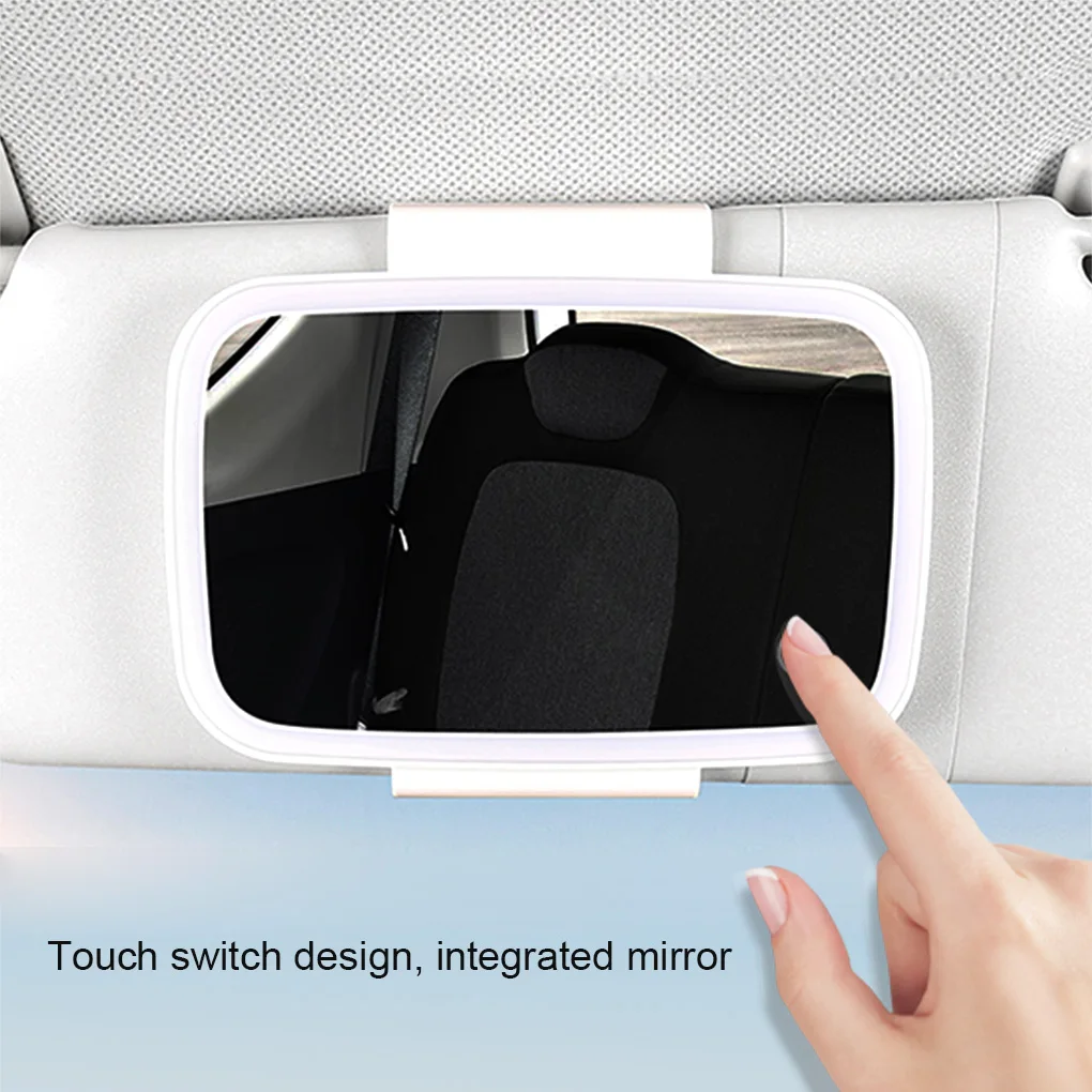 

Car Mirror with Sun Visor Universal Makeup Mirrors Automobile Interior Sun-Shading Accessories Women Gadgets White