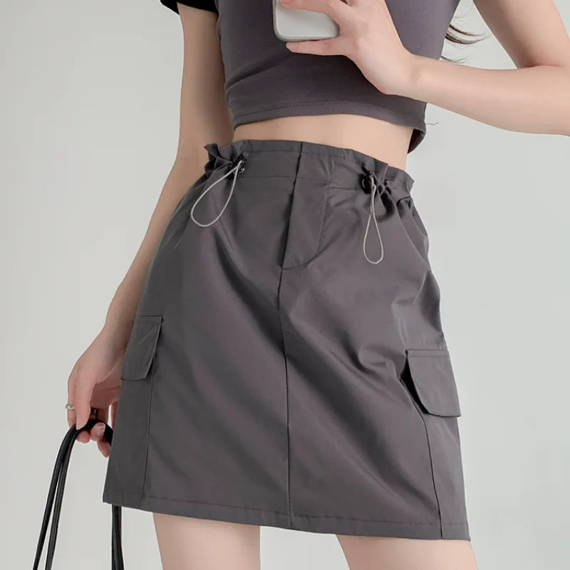 

LKSK American Workwear Short Skirt Women's Summer Thin Style New High Waisted A-line Skirt Slimming and Crotch Covering Skirt