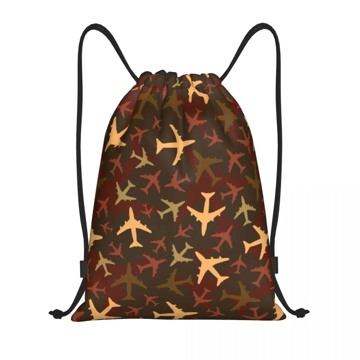 

Custom Aviation Airplane Camouflage Drawstring Bag for Training Yoga Backpacks Aviator Plane Pilot Fighter Sports Gym Sackpack