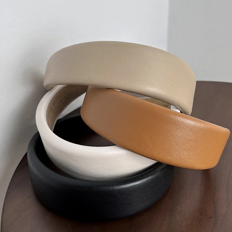 High Quality Women PU Leather Thick Sponge Wide Hairbands Wide Sponge Padded Simple Hair Hoop Band Bezel Hair Accessories
High Quality Women PU Leather Thick Sponge Wide Hairbands Wide Sponge Padded Simple Hair Hoop Band Bezel Hair Accessories