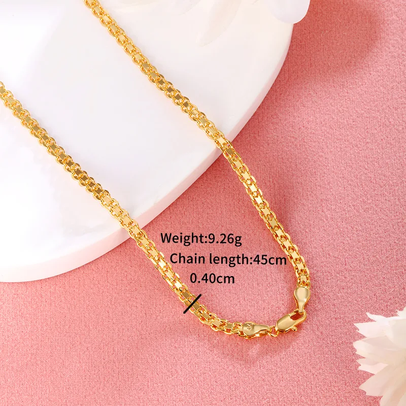 Luxury 24K 99.99 Pure Gold real gold Women's Box Chain Pendant Necklace 6 Mallzona Scbabd835175348bd87d386e2ba810c60b Luxury 24K 99.99 Pure Gold real gold Women's Box Chain Pendant Necklace Mallzona