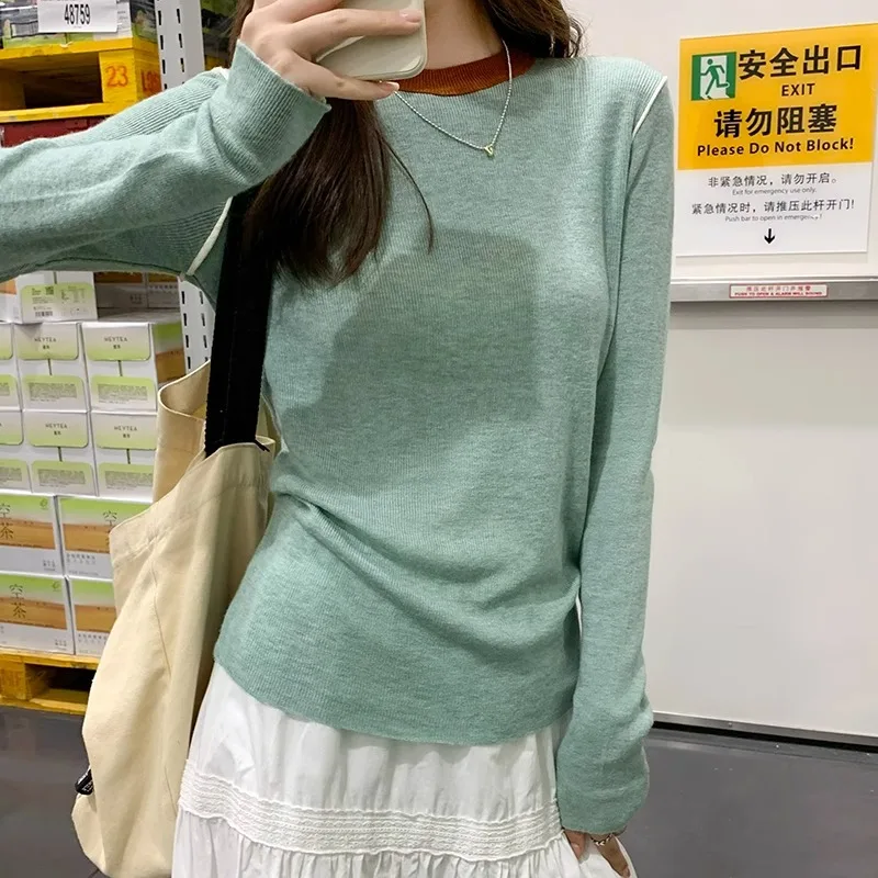 2024 New Pullover Dopamine Autumn/Winter Wear with High-grade Color Matching Round Neck Sweater with Slim Long-sleeved Base Top
2024 New Pullover Dopamine Autumn/Winter Wear with High-grade Color Matching Round Neck Sweater with Slim Long-sleeved Base Top