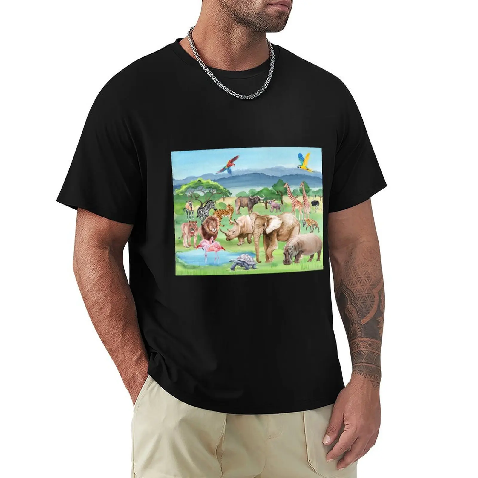 0 African wildlife and animals watercolor. T-Shirt cotton graphic tees tees Men's t-shirt
0 African wildlife and animals watercolor. T-Shirt cotton graphic tees tees Men's t-shirt