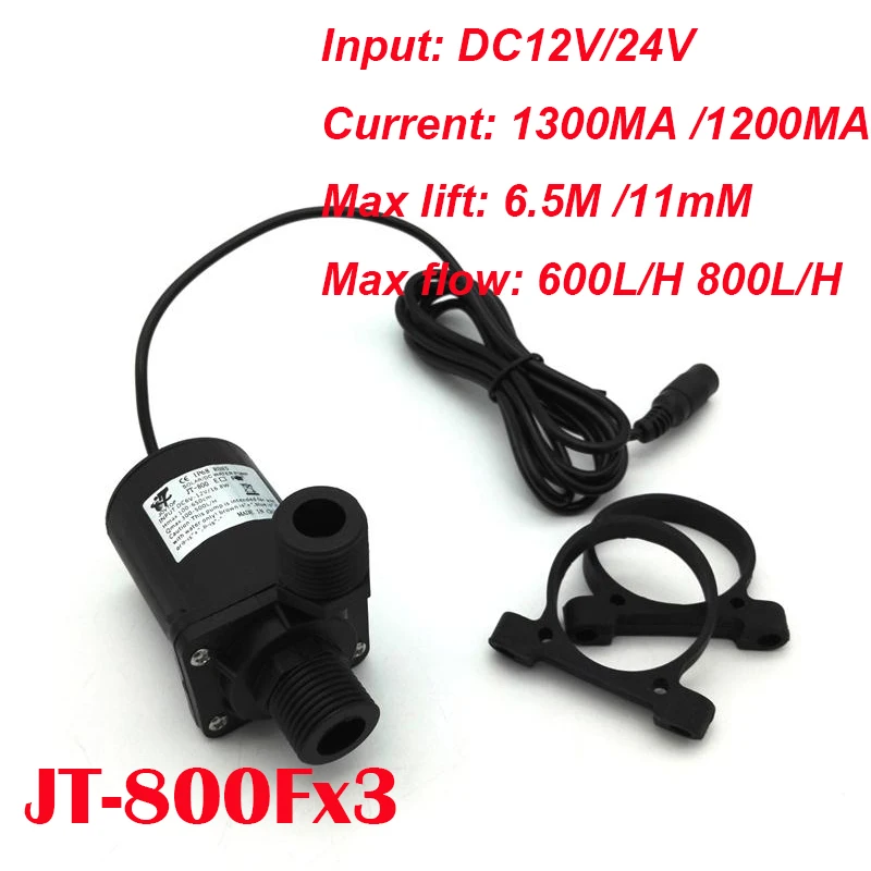 JT-800Fx3 Upgraded Three Phases DC 12V 24V Water Protection Anti - Clogging Brushless Submersible Water Pump 600L/h 800L/h
JT-800Fx3 Upgraded Three Phases DC 12V 24V Water Protection Anti - Clogging Brushless Submersible Water Pump 600L/h 800L/h