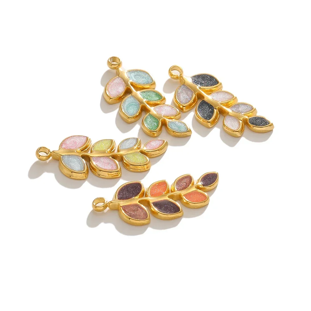 5pcs Gold Color Stainless Steel Enamel Small Leaves Charms Pendants for DIY Jewelry Cute Necklace Bracelets Earrings Making
5pcs Gold Color Stainless Steel Enamel Small Leaves Charms Pendants for DIY Jewelry Cute Necklace Bracelets Earrings Making