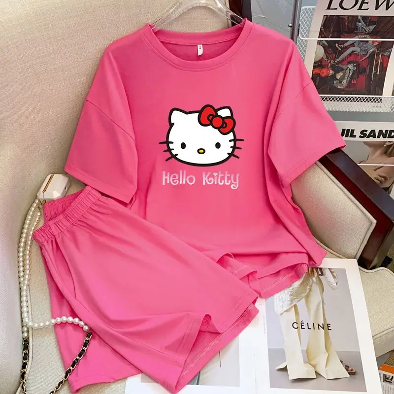 2Pcs Kawaii Sanrio Anime Short Sleeves and Shorts Cute Hello Kitty Cartoon Comfortable Ice Shreds Home Clothing Set Girls Gifts
2Pcs Kawaii Sanrio Anime Short Sleeves and Shorts Cute Hello Kitty Cartoon Comfortable Ice Shreds Home Clothing Set Girls Gifts