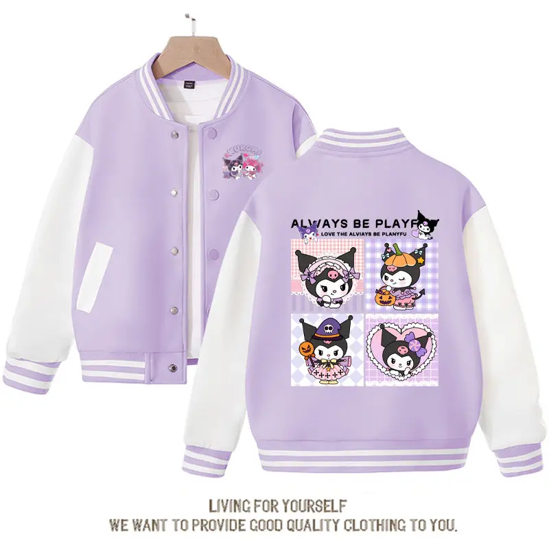Sanrio аниме Kawaii Kuromi Новинка детская свободная спортивная бейсбольная форма милая мультяшная весенне-осенняя куртка для девочек куртка в подарок
Sanrio аниме Kawaii Kuromi Новинка детская свободная спортивная бейсбольная форма милая мультяшная весенне-осенняя куртка для девочек куртка в подарок