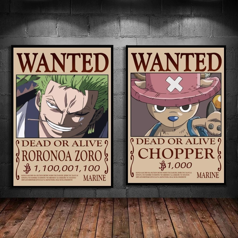 Japanese Anime Canvas Paintings One Piece Zoro Chopper Wanted Posters Comics Pictures Prints Decor Gifts Wall Decoration
Japanese Anime Canvas Paintings One Piece Zoro Chopper Wanted Posters Comics Pictures Prints Decor Gifts Wall Decoration