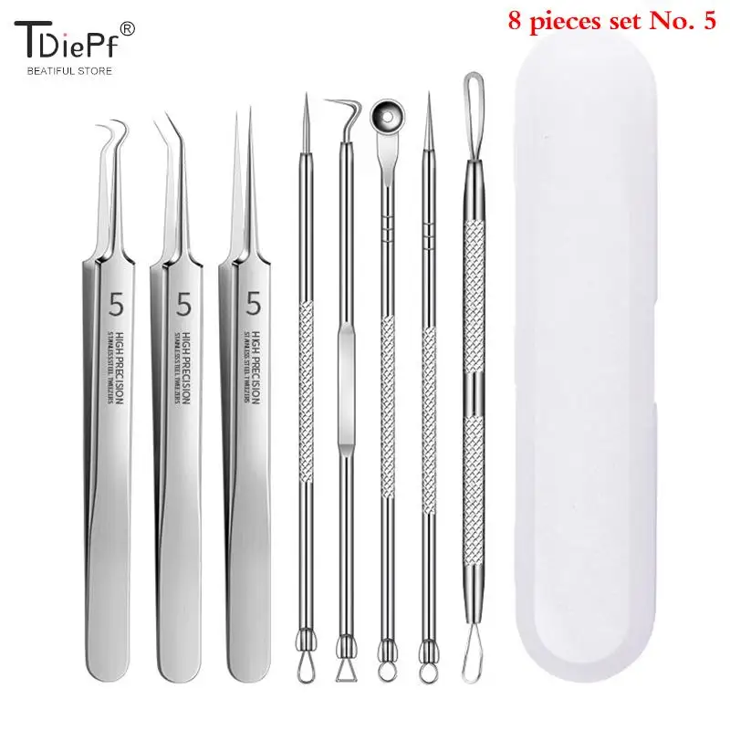 4/5/8pc/Set Blackhead Removal Kit Acne Blemish Pimple Extractor Remover Needles Cosmetic Face Cleaning Tool Nose Skin Clean Care
4/5/8pc/Set Blackhead Removal Kit Acne Blemish Pimple Extractor Remover Needles Cosmetic Face Cleaning Tool Nose Skin Clean Care