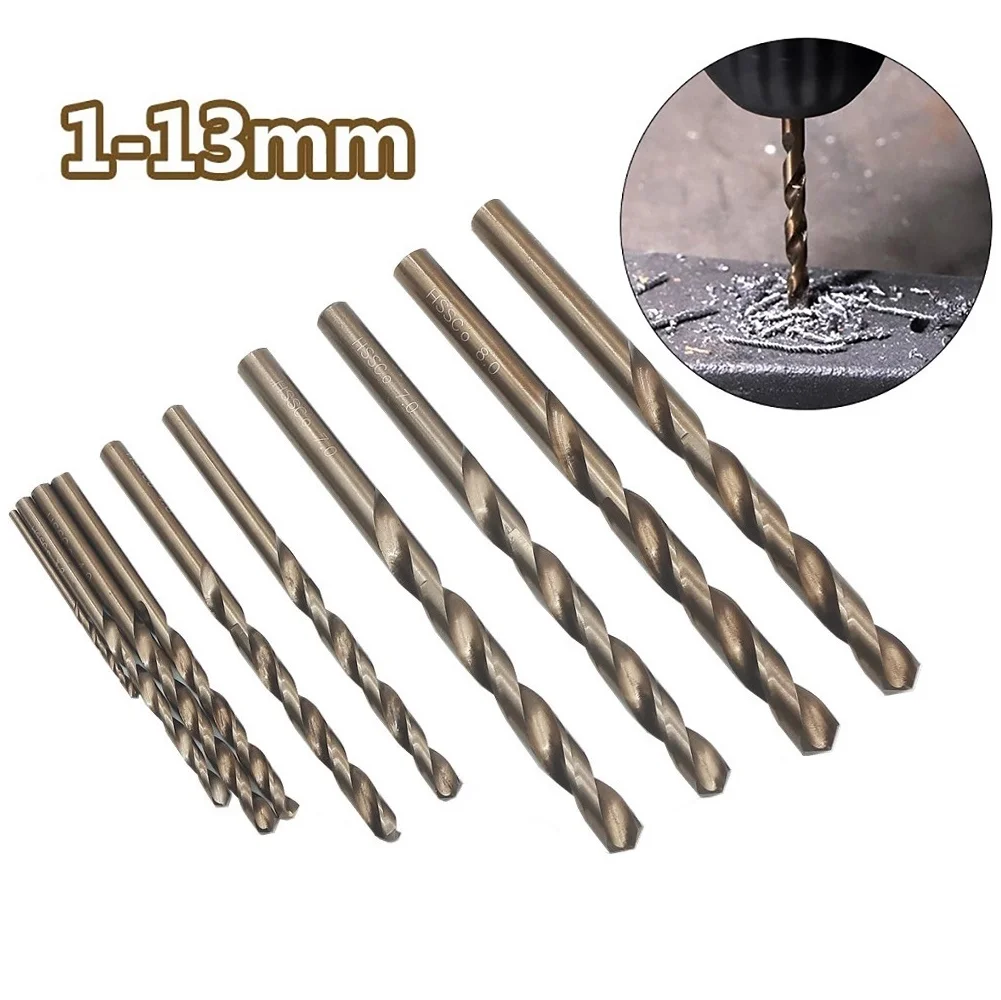 1mm-13mm Cobalt HSS Drill Bit M35 For Stainless Steel Drilling Metalworking Practical Round Tool Parts
1mm-13mm Cobalt HSS Drill Bit M35 For Stainless Steel Drilling Metalworking Practical Round Tool Parts