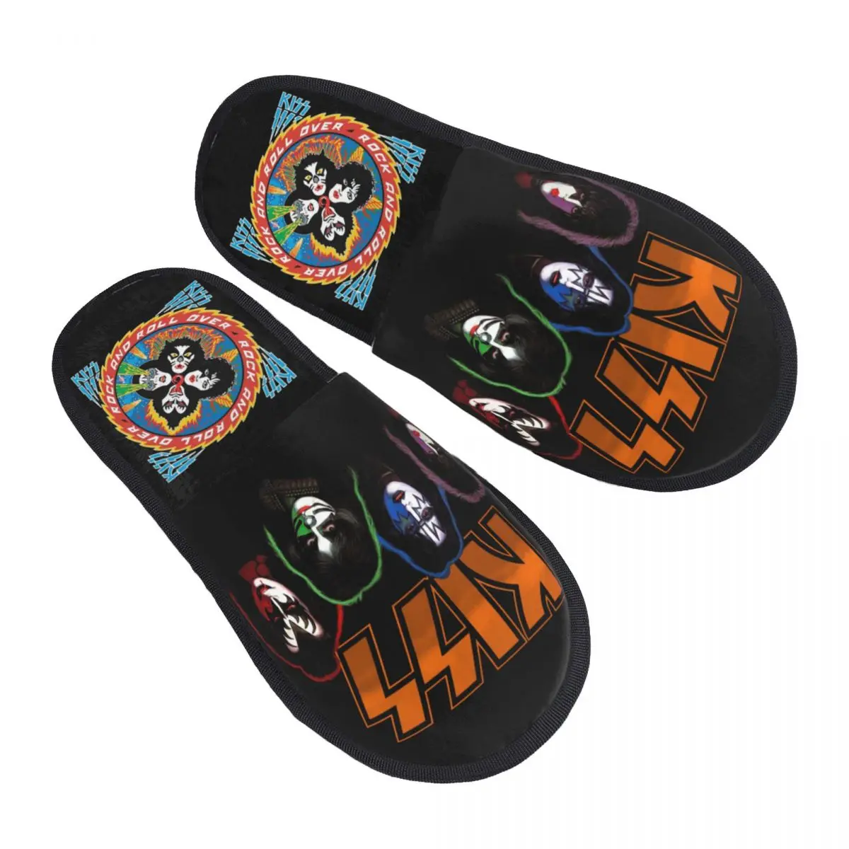 

Kiss Band Demon Starchild Spaceman Catman Slippers Non-skid Soft Household Fur Slippers Slides Living Room