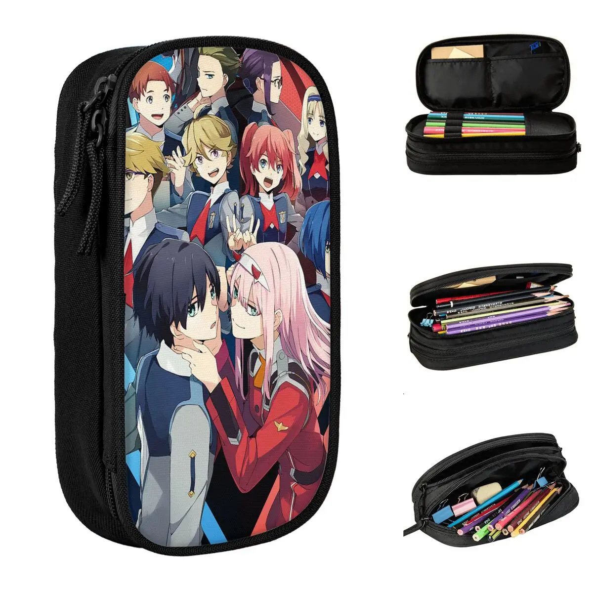 

Zero Two Pencil Cases Darling in the Franxx Anime Pencilcases Pen Box for Student Big Capacity Bags Students Cosmetic Stationery