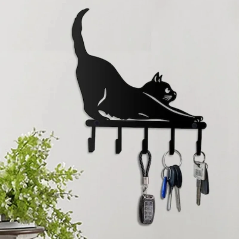 1 шт., настенный держатель для ключей в виде кошки, настенный держатель для пальто, черный металлический домашний декор для спальни, кошки, подарки для любимых женщин, забавный кот
1 шт., настенный держатель для ключей в виде кошки, настенный держатель для пальто, черный металлический домашний декор для спальни, кошки, подарки для любимых женщин, забавный кот