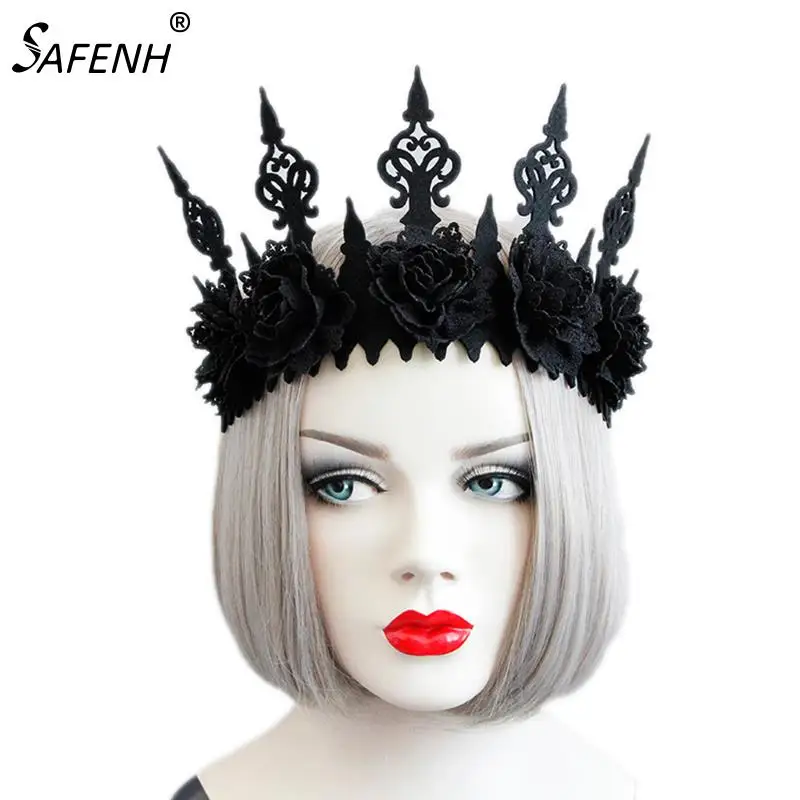 Lady Queen Head Wreath Vintage Gothic Black Crown Roses Tiara Headband Halloween Party Masquerade Cosplay Accessory
Lady Queen Head Wreath Vintage Gothic Black Crown Roses Tiara Headband Halloween Party Masquerade Cosplay Accessory