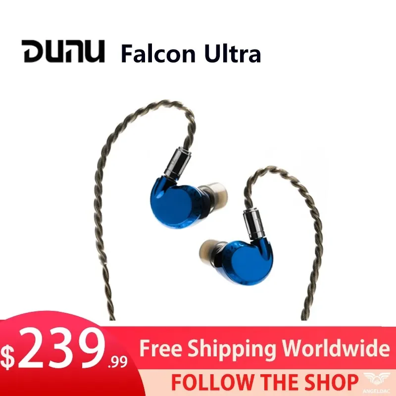 

DUNU Falcon Ultra Dynamic Driver Earphone In Ear Monitors Klein Blue Hi-res Music Headphone Bass Earbuds with MMCX HiFi Cable