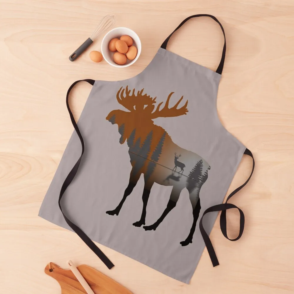 

Outdoor Nature Trees Moose Deer Wildlife Forest Animal Peace Apron Long apron halloween apron