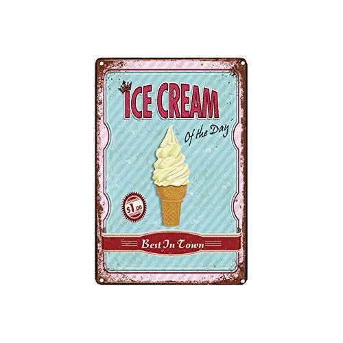 Vintage Metal Tin Sign Ice Cream of The Day Home Bar Kitchen Wall Decor Hanging Signs 12X8Inch
Vintage Metal Tin Sign Ice Cream of The Day Home Bar Kitchen Wall Decor Hanging Signs 12X8Inch