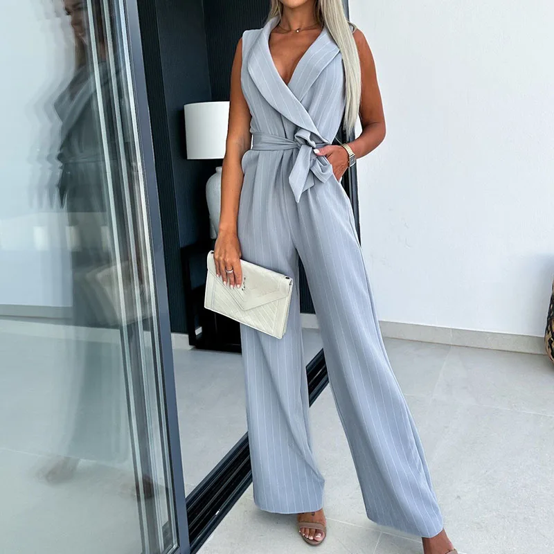 High Waist Pocket Romper Women Casual Summer V Neck Sleeveless Office Bodysuit Elegant Pattern Print Lace-up Straight Long Pants
High Waist Pocket Romper Women Casual Summer V Neck Sleeveless Office Bodysuit Elegant Pattern Print Lace-up Straight Long Pants